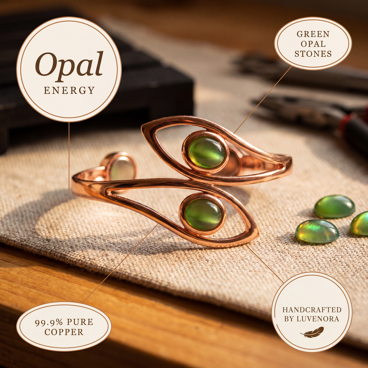 Luvenora's Opal Copper Bracelet