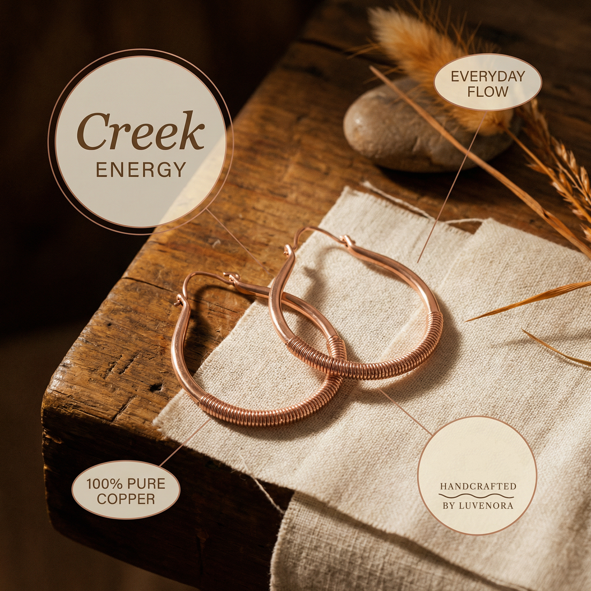 Luvenora's Creek Copper Earrings
