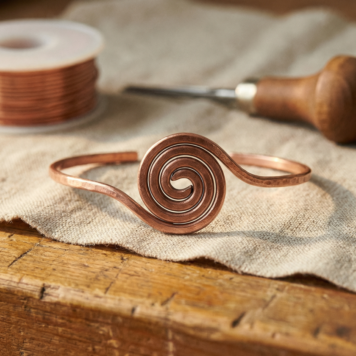 Luvenora's Coil Copper Anklet
