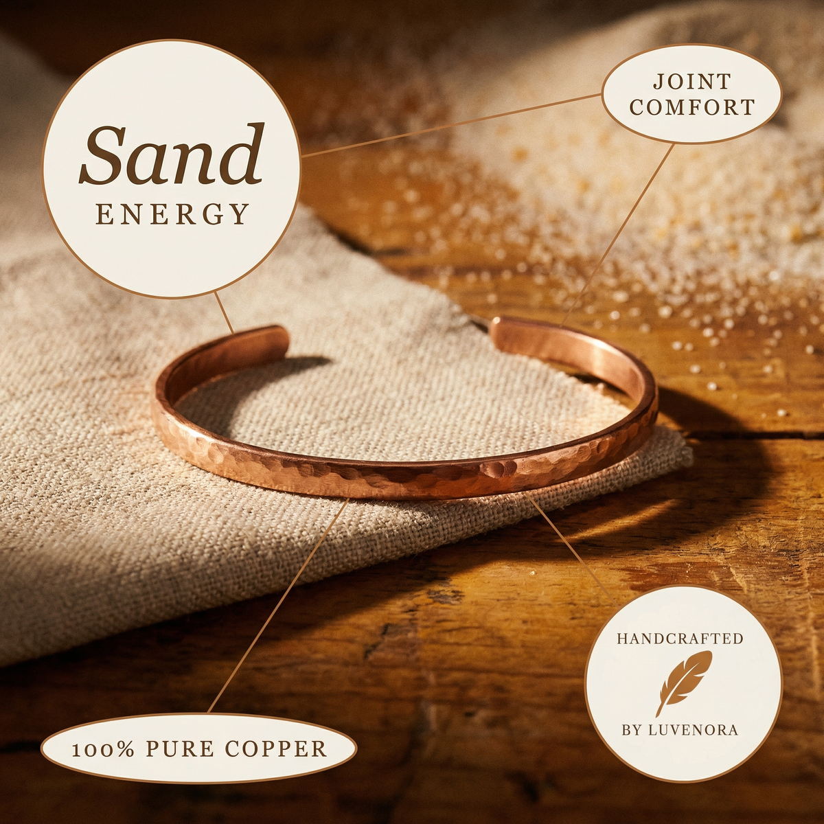 Luvenora's Sand Copper Anklet