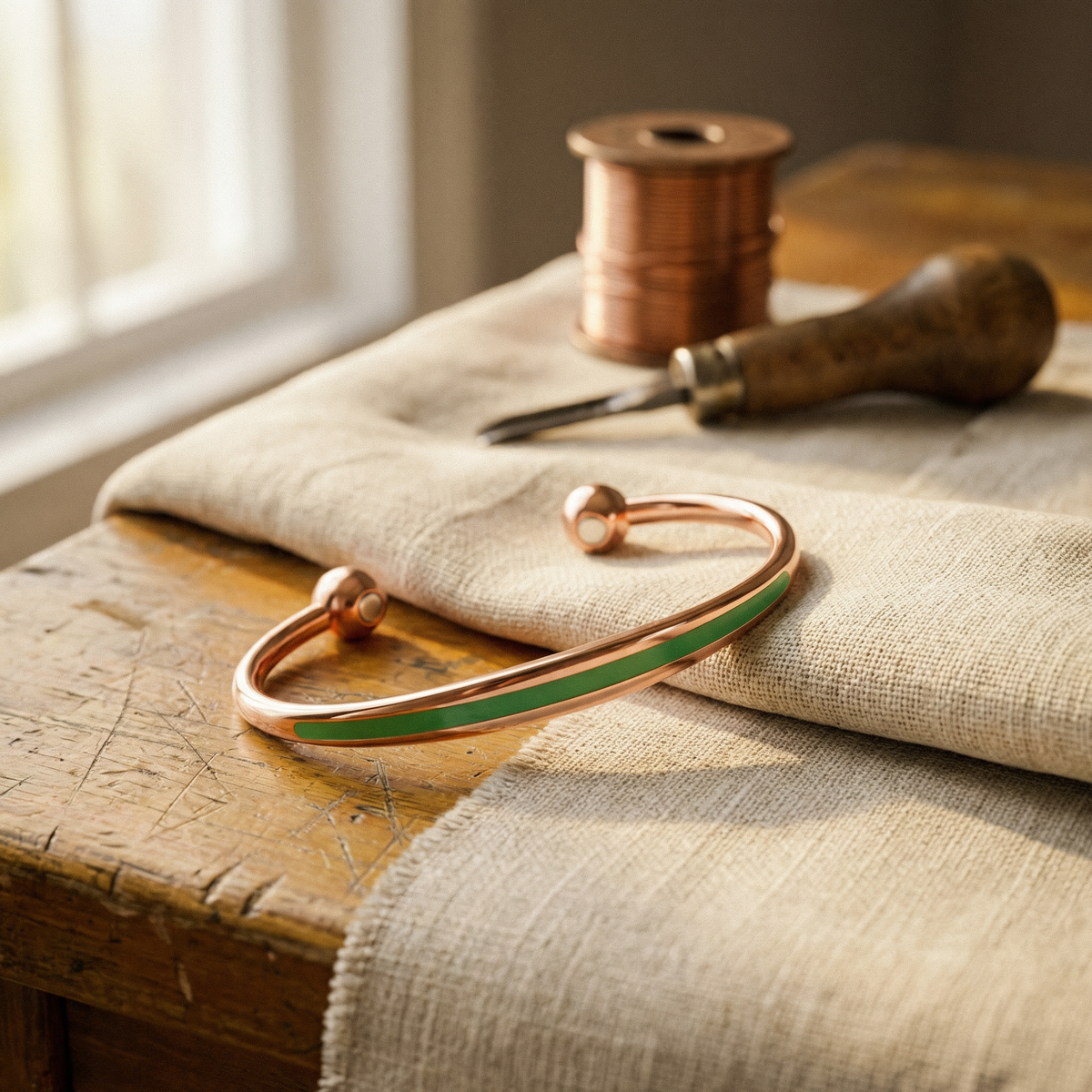 Luvenora's Jade Copper Bracelet