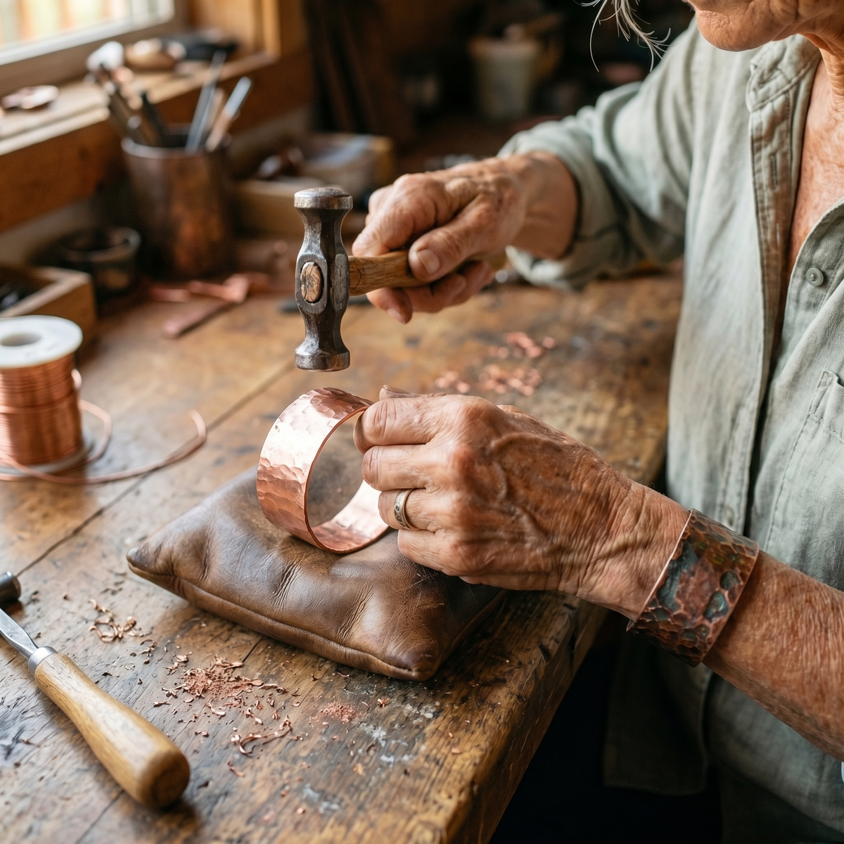 Luvenora's Anvil Copper Bracelet