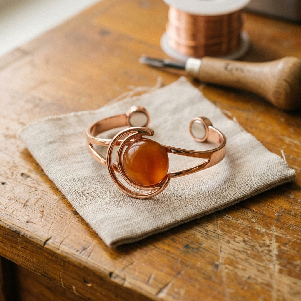 Luvenora's Sphere Orange Copper Bracelet