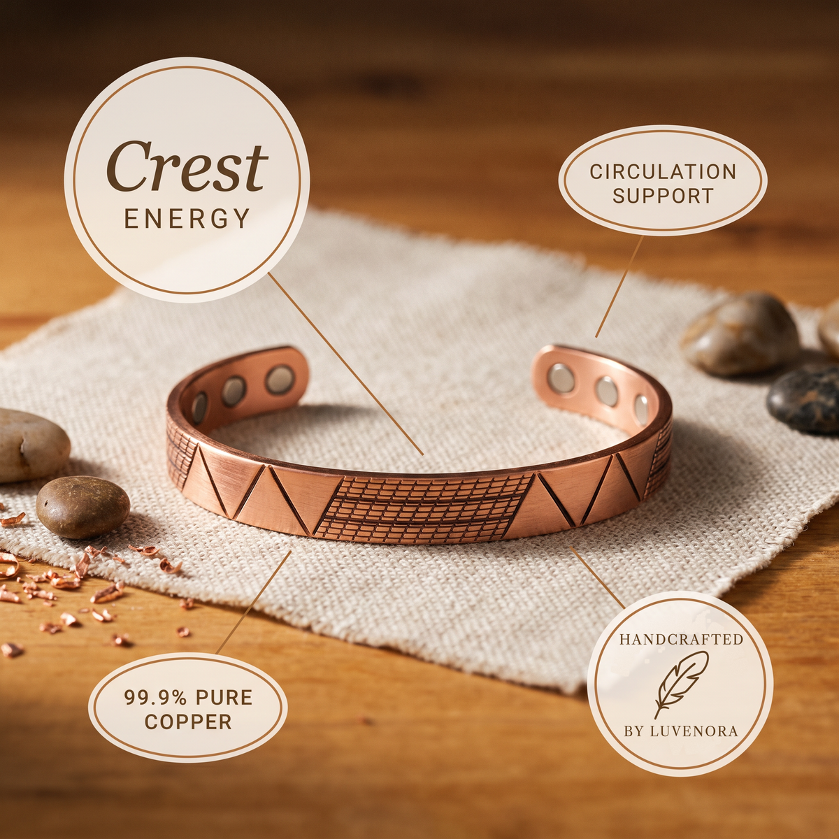 Luvenora's Crest Copper Bracelet
