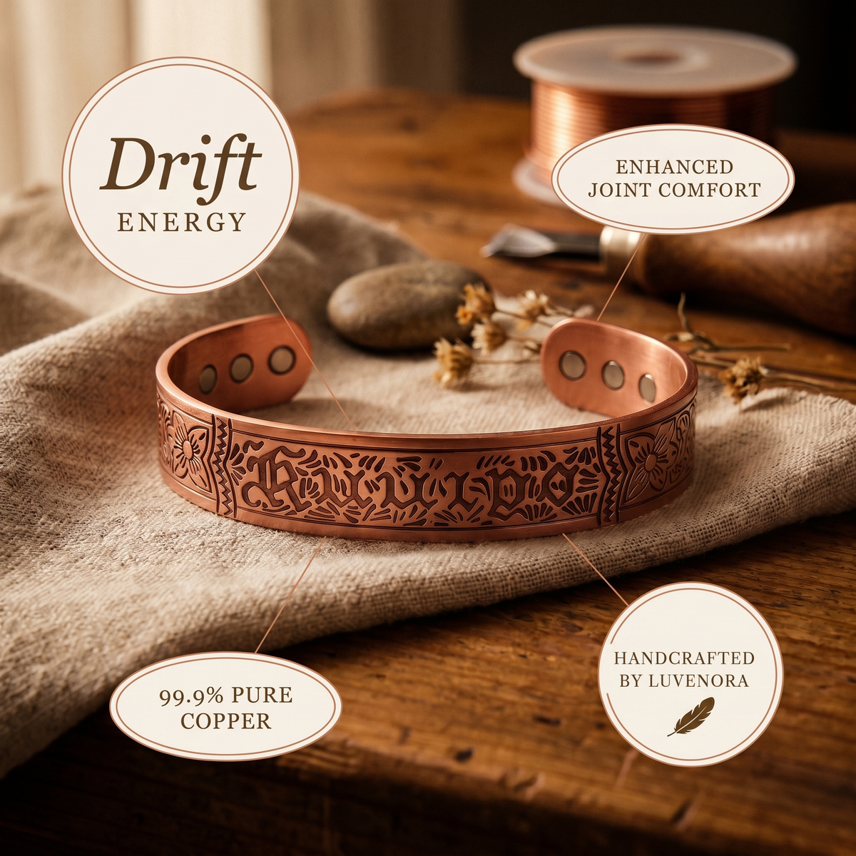 Luvenora's Drift Copper Bracelet