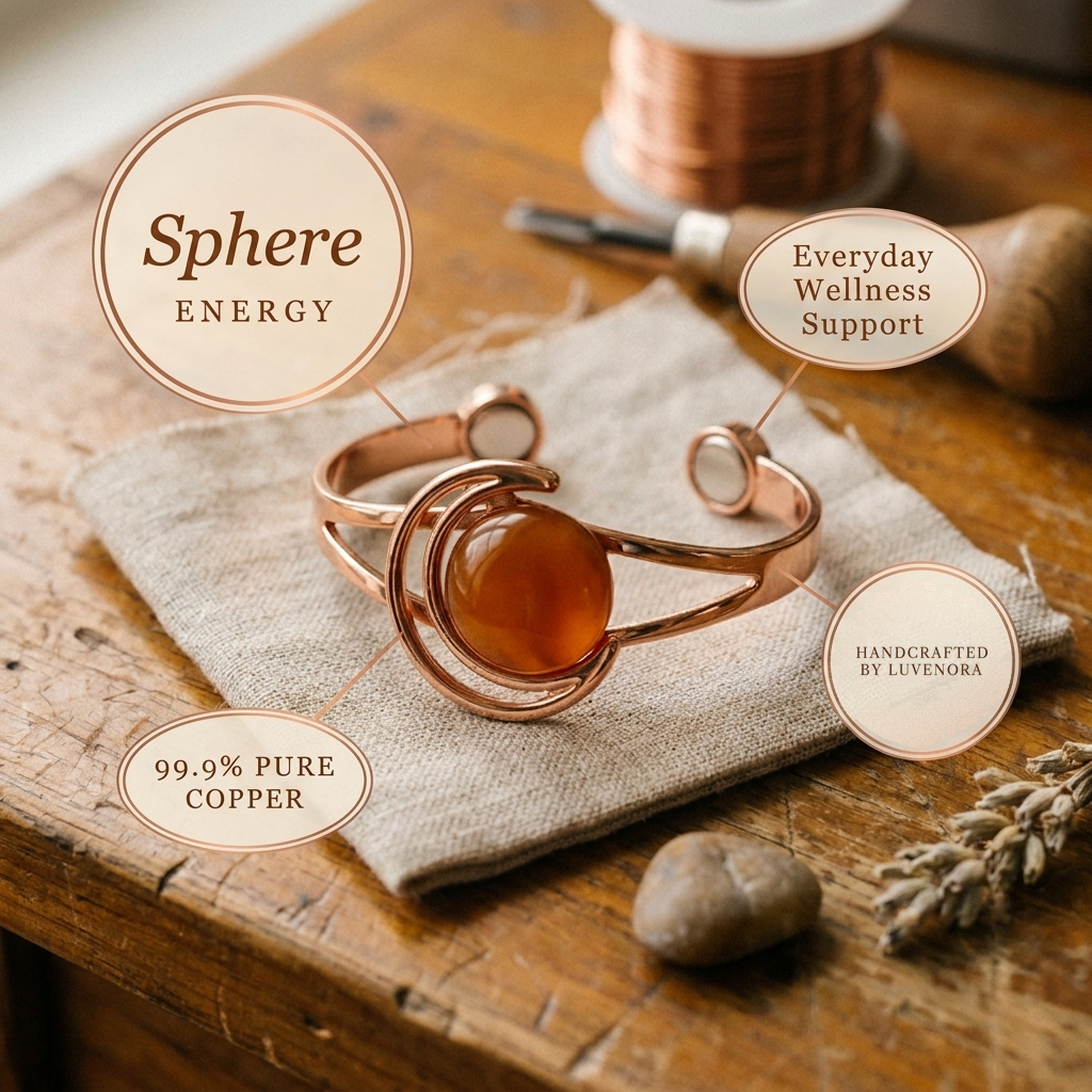 Luvenora's Sphere Orange Copper Bracelet