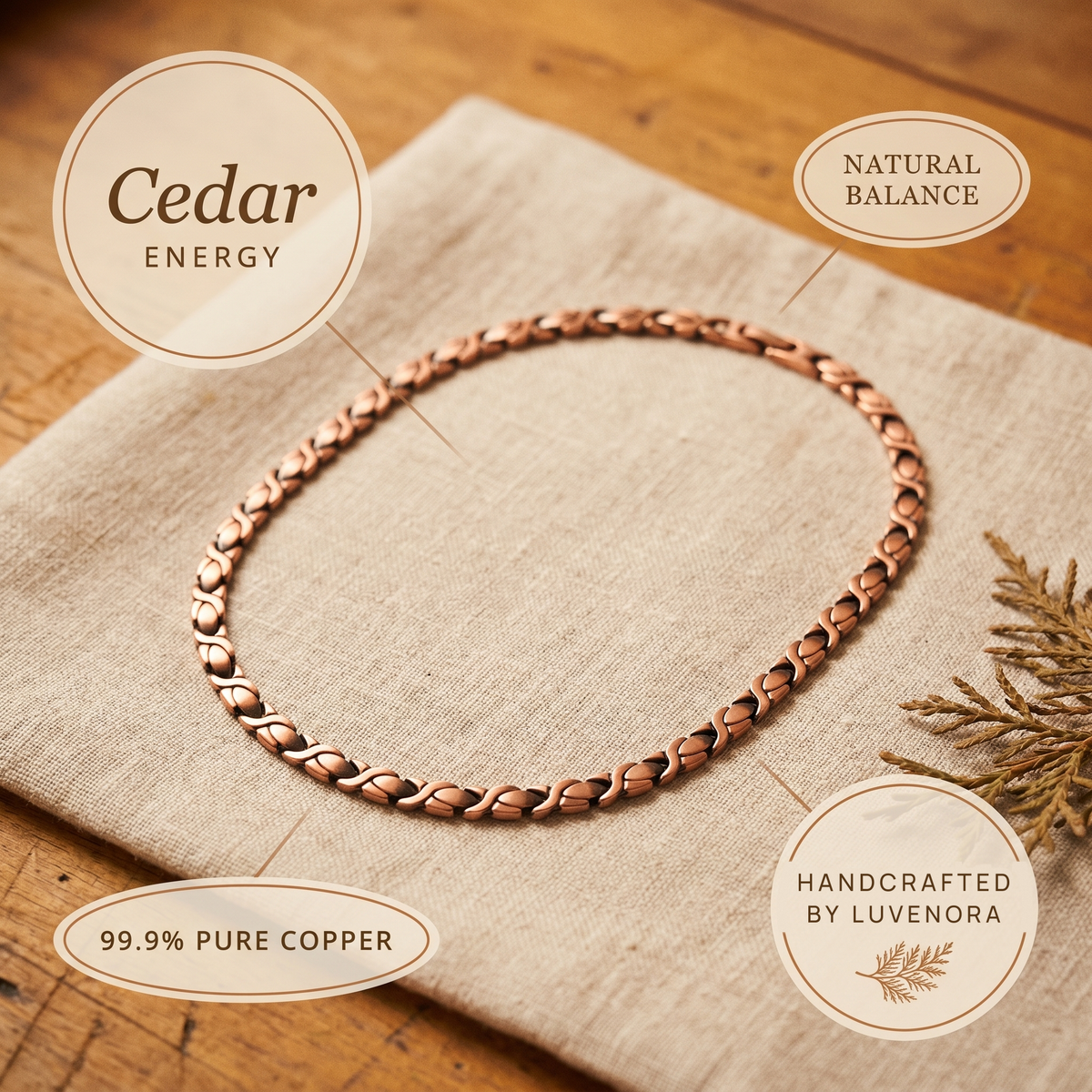 Luvenora's Cedar Copper Necklace