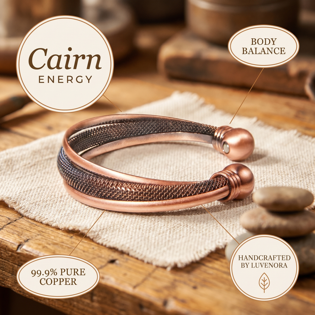Luvenora's Cairn Copper Bracelet