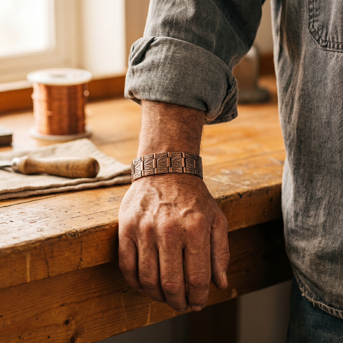 Luvenora's Grit Men's Copper Bracelet