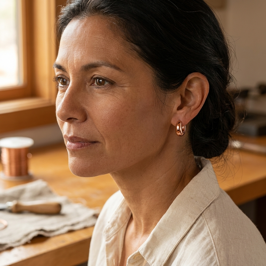 Luvenora's Linnet Copper Hoop Earrings