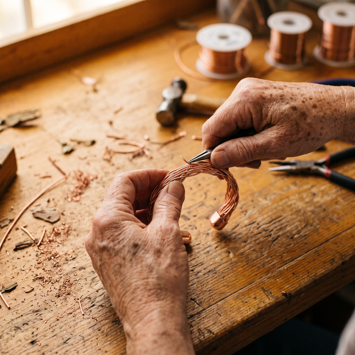 Luvenora's Elm Copper Cuff Bracelet