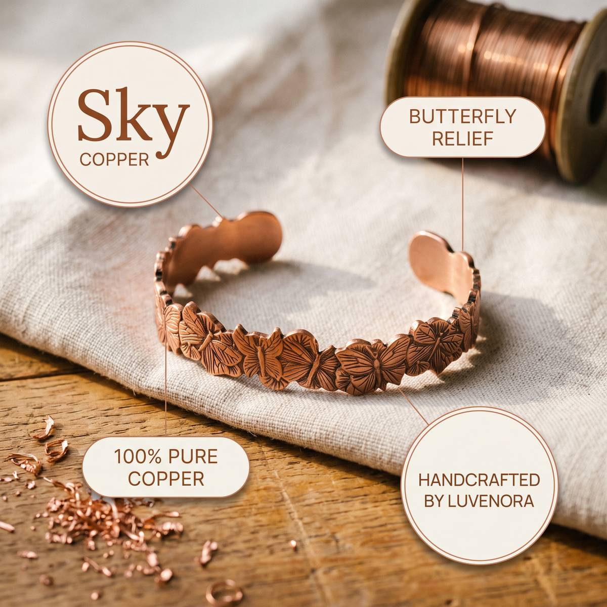 Luvenora's Sky Copper Bracelet