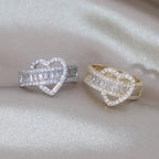 14k Lovers Loop Diamond Heart Ring