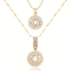 2pc 14k Diamond Letter Initial Necklaces