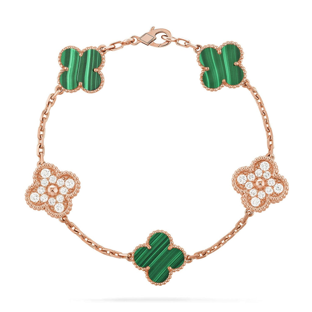 CLOVER 5 MOTIF MALACHITE BRACELET COLLECTION VIP