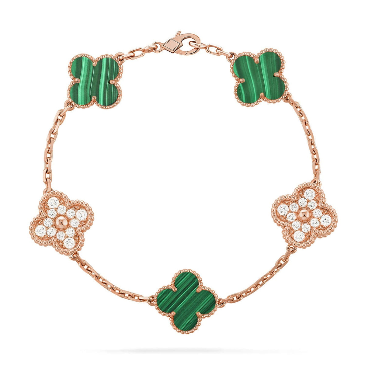 CLOVER 5 MOTIF MALACHITE BRACELET COLLECTION VIP