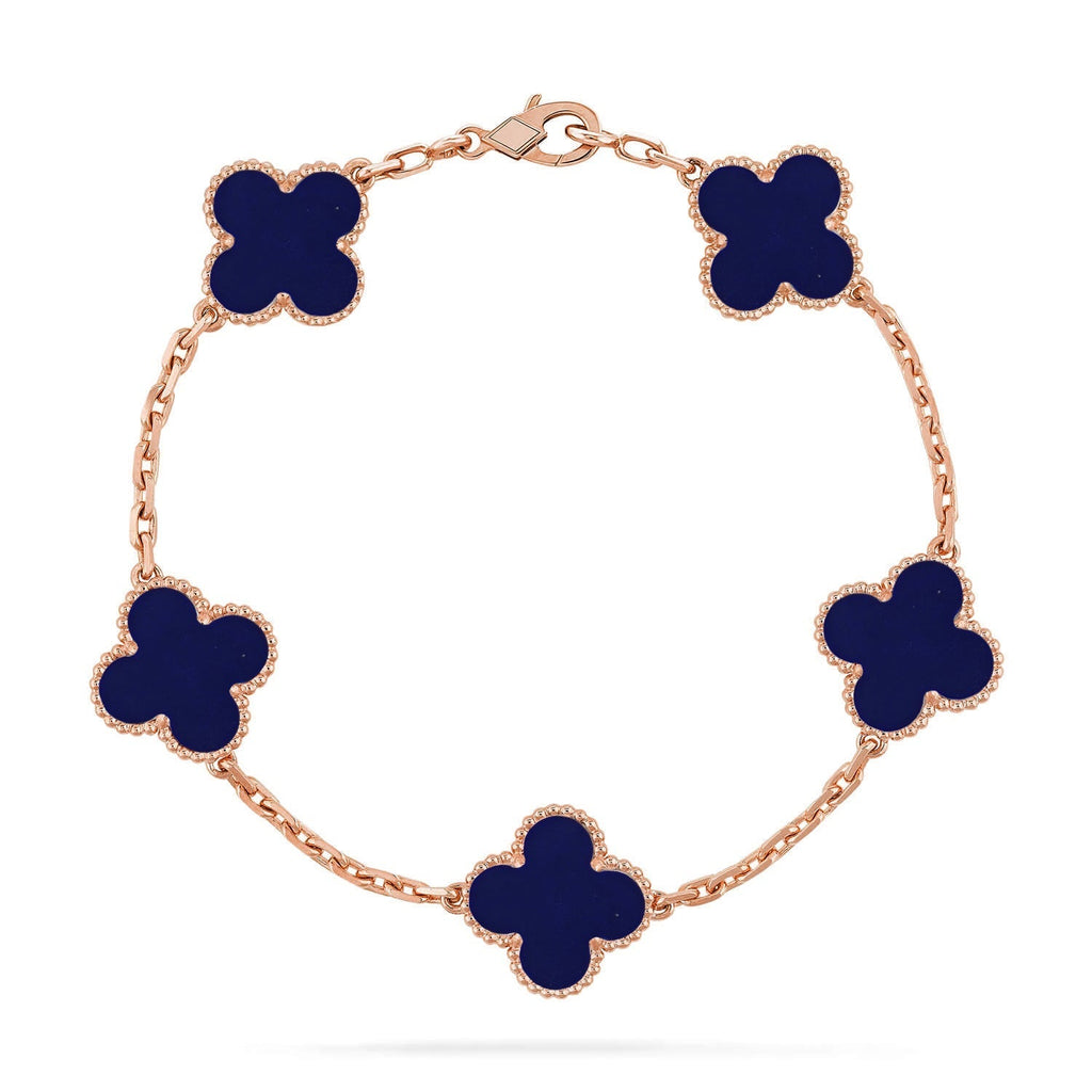 CLOVER 5 MOTIF LAPIS LAZULI BRACELET COLLECTION VIP