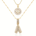 2pc 14k Diamond Letter Initial Necklaces