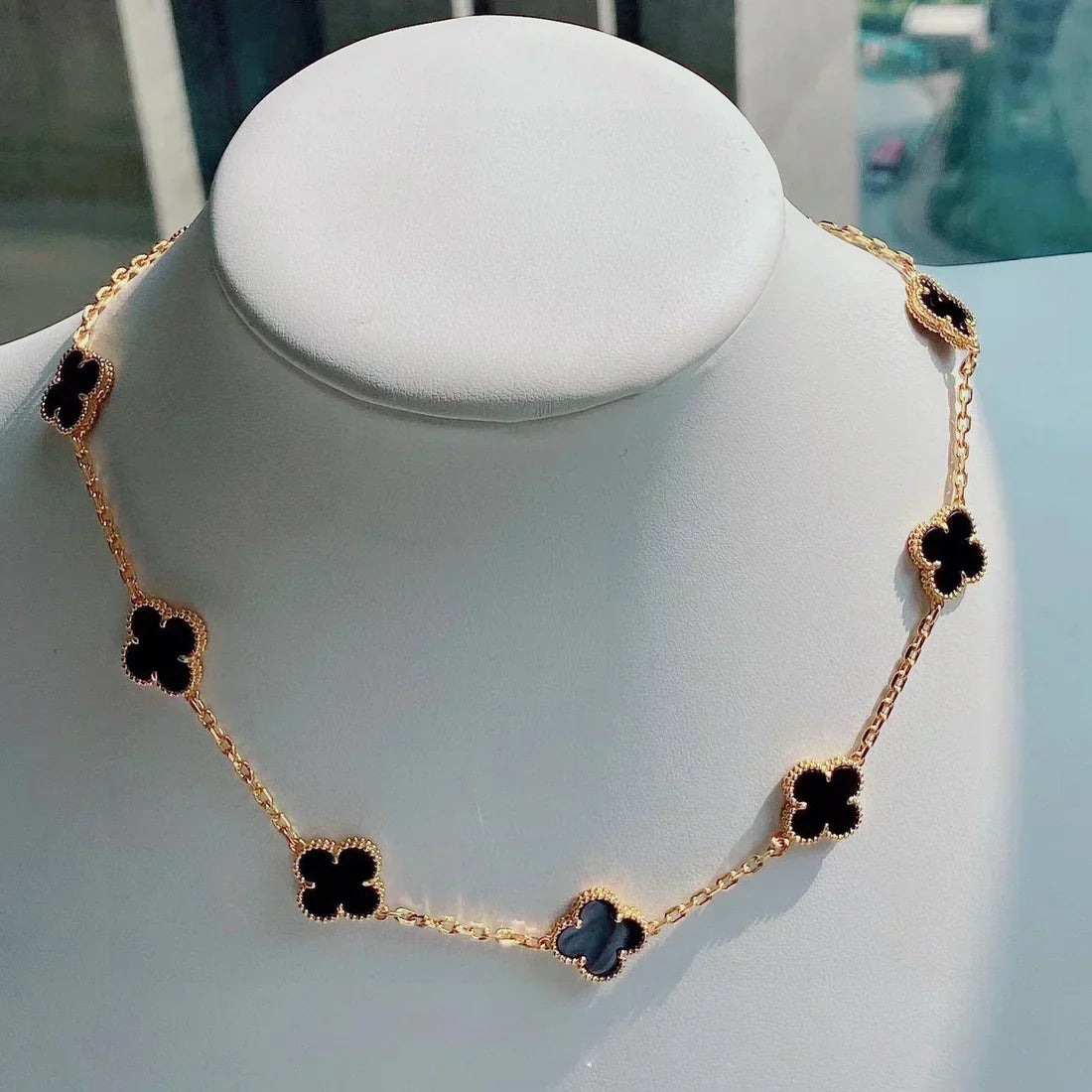 CLOVER | 10-Motive Black Necklace – Sleek, Modern Statement Jewelry