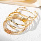 5pcs Twist Bangle Bracelet Stack