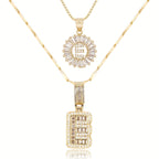 2pc 14k Diamond Letter Initial Necklaces