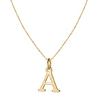 14k Minimal Serif Initial Necklace