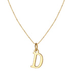14k Minimal Serif Initial Necklace