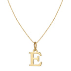 14k Minimal Serif Initial Necklace