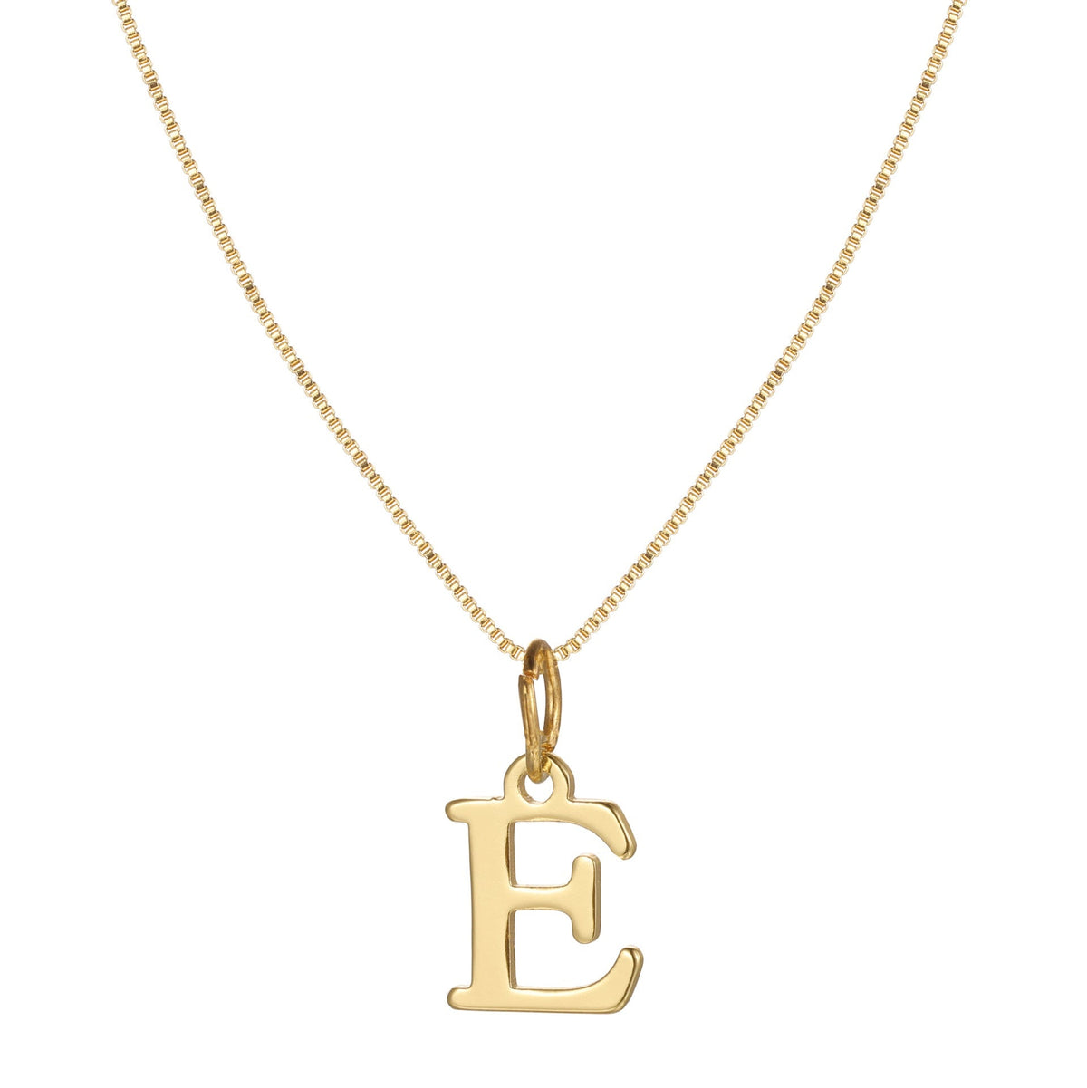 14k Minimal Serif Initial Necklace