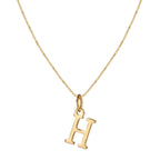 14k Minimal Serif Initial Necklace