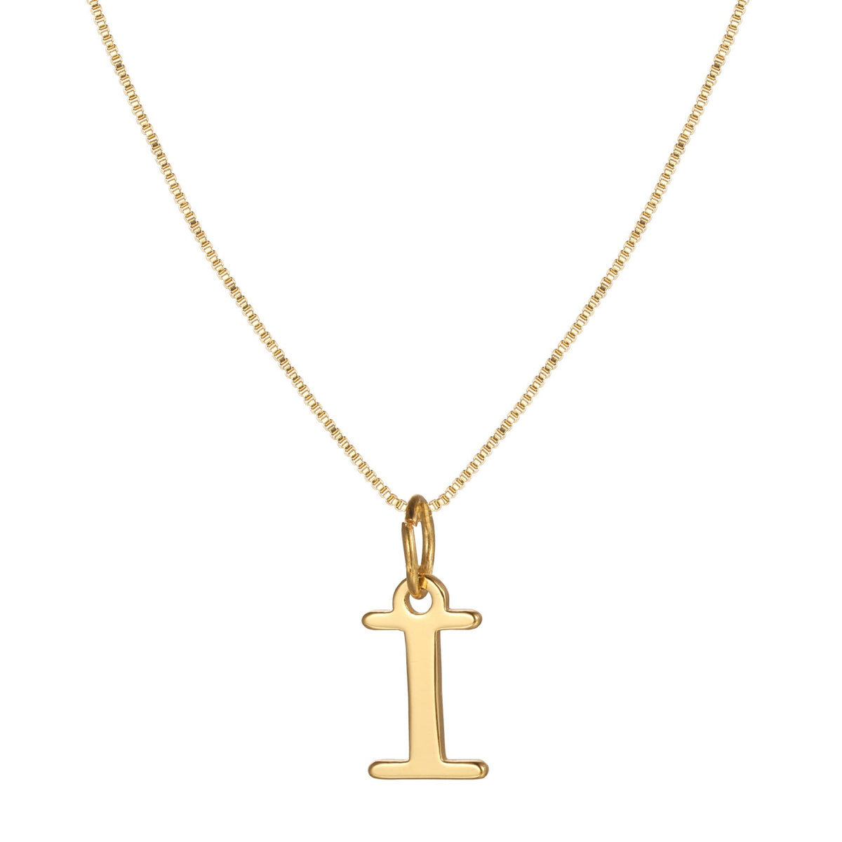 14k Minimal Serif Initial Necklace