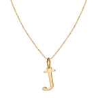 14k Minimal Serif Initial Necklace
