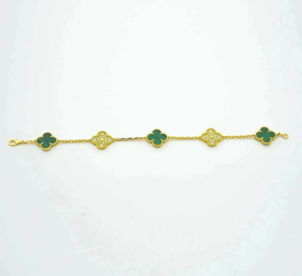 CLOVER 5 MOTIF MALACHITE BRACELET COLLECTION VIP