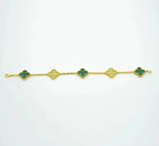 CLOVER 5 MOTIF MALACHITE BRACELET COLLECTION VIP