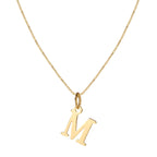 14k Minimal Serif Initial Necklace