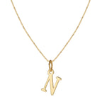 14k Minimal Serif Initial Necklace