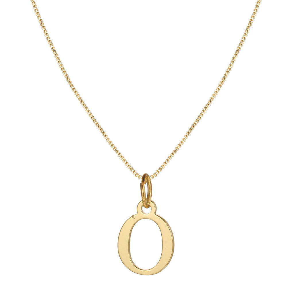 14k Minimal Serif Initial Necklace