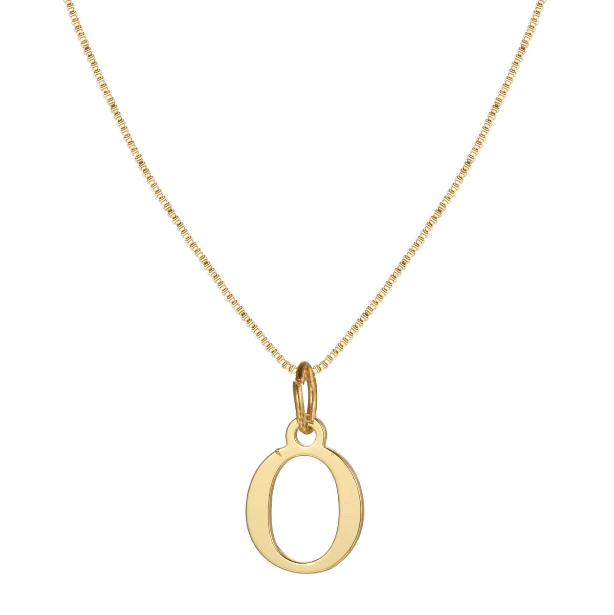 14k Minimal Serif Initial Necklace