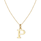 14k Minimal Serif Initial Necklace