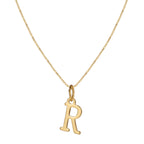 14k Minimal Serif Initial Necklace
