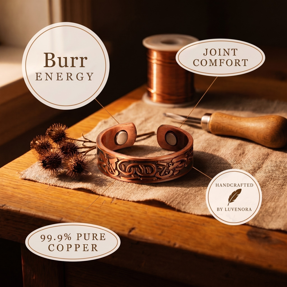 Luvenora's Burr Copper Ring