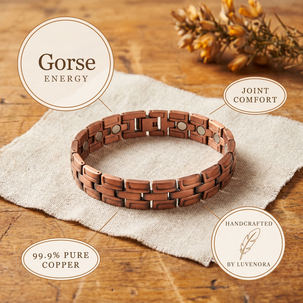 Luvenora's Gorse Men's Copper Bracelet
