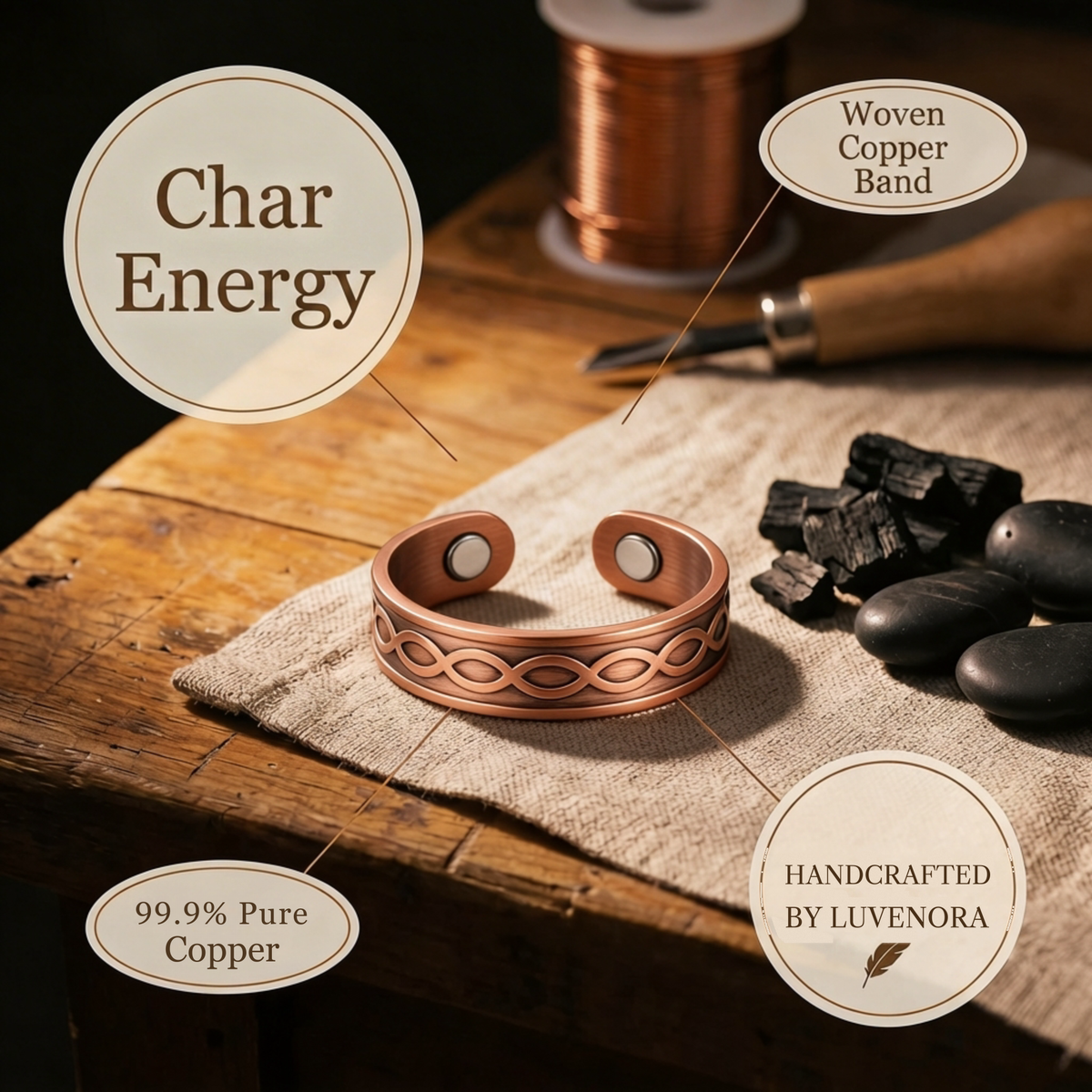 Luvenora's Char Copper Ring