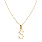 14k Minimal Serif Initial Necklace