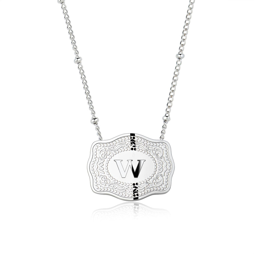 Dainty Belt Buckle Letter Initial Necklaces