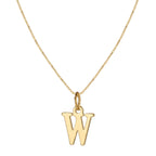 14k Minimal Serif Initial Necklace