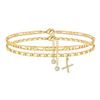 2pc 14k Diamond Letter Initial Anklet