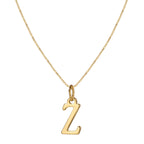14k Minimal Serif Initial Necklace