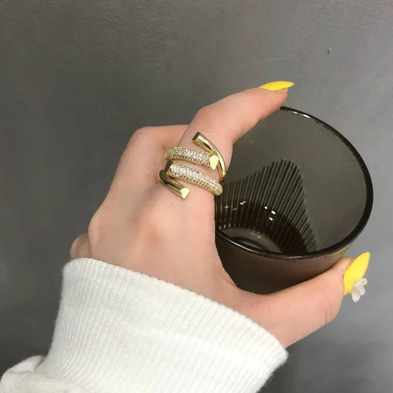 Adjustable Layered Diamond Ring