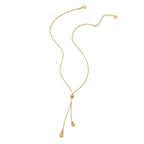 Adjustable Pull Droplet Lariat Necklace and Earrings